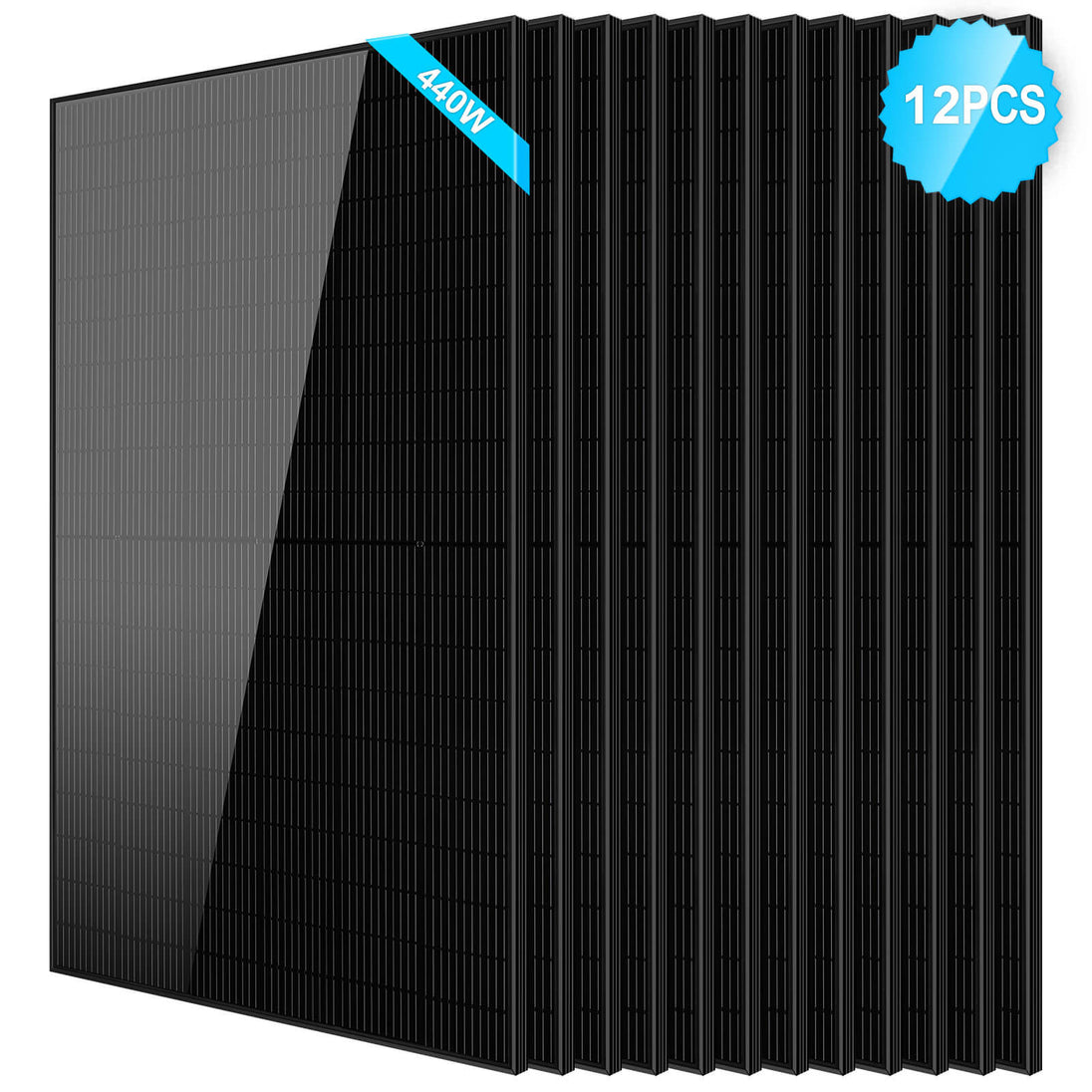 SunGoldPower 440W Black Mono Solar Panel High Efficiency UL Certified