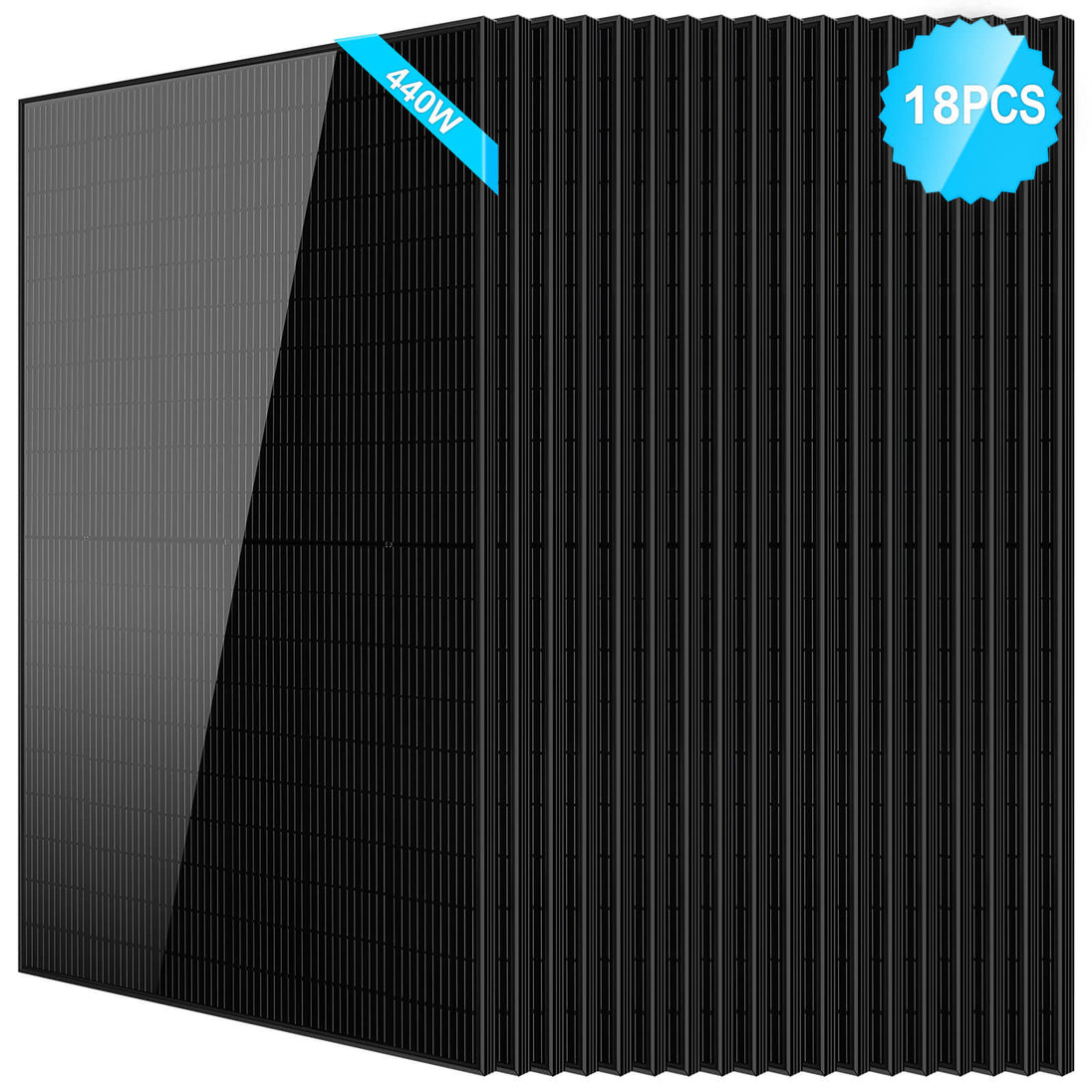 SunGoldPower 440W Black Mono Solar Panel High Efficiency UL Certified