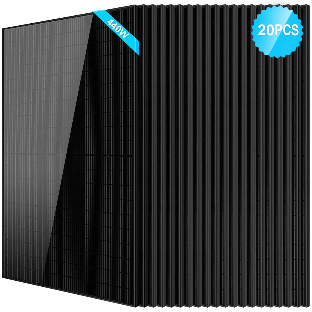 SunGoldPower 440W Black Mono Solar Panel High Efficiency UL Certified