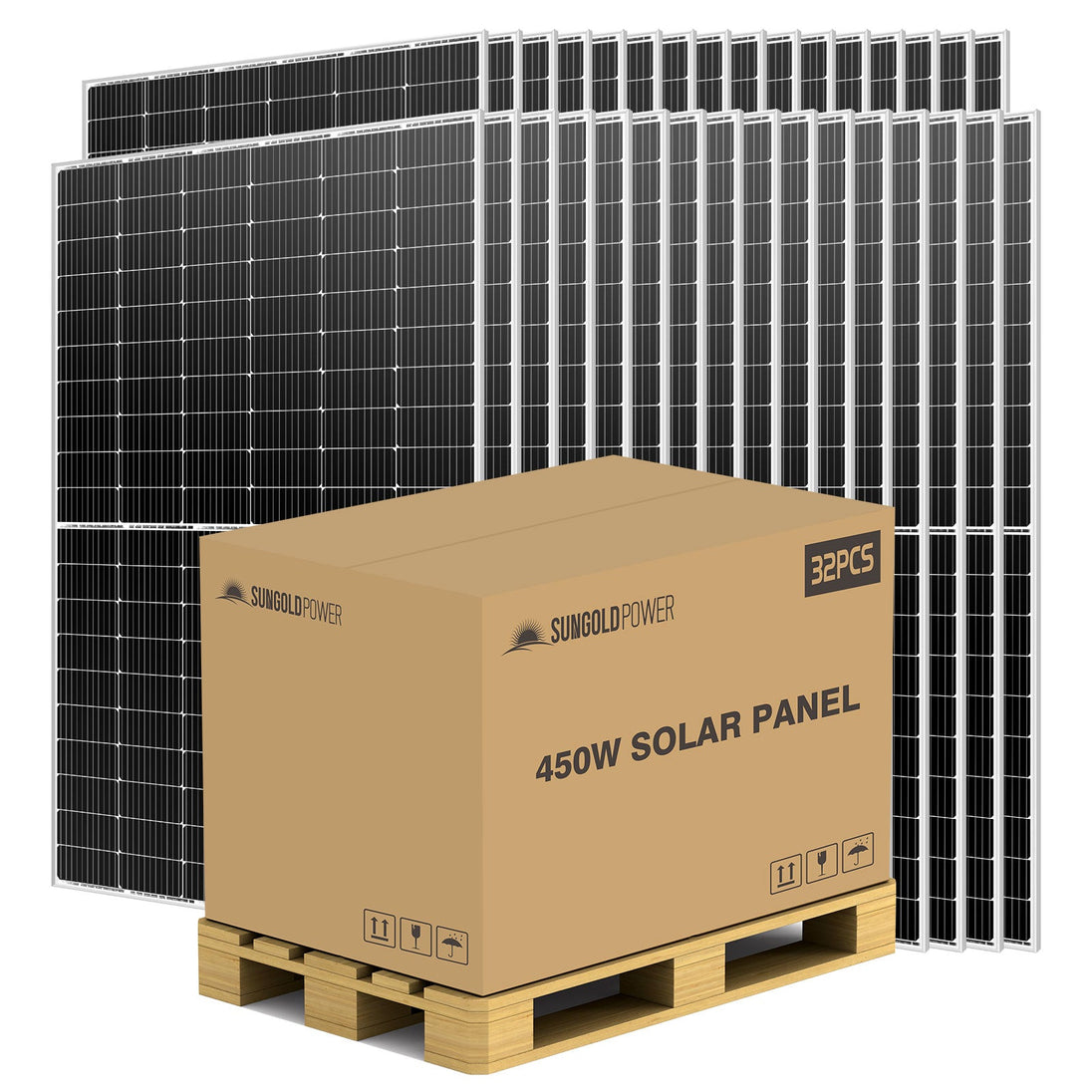 SunGoldPower 450W Mono Solar Panel UL Certified High Efficiency