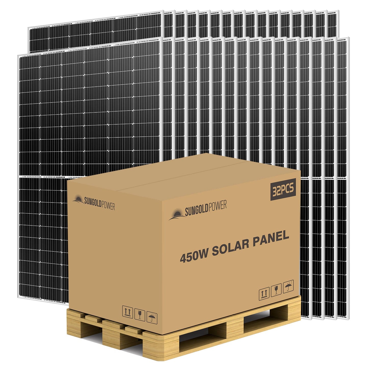 SunGoldPower 450W Mono Solar Panel UL Certified High Efficiency