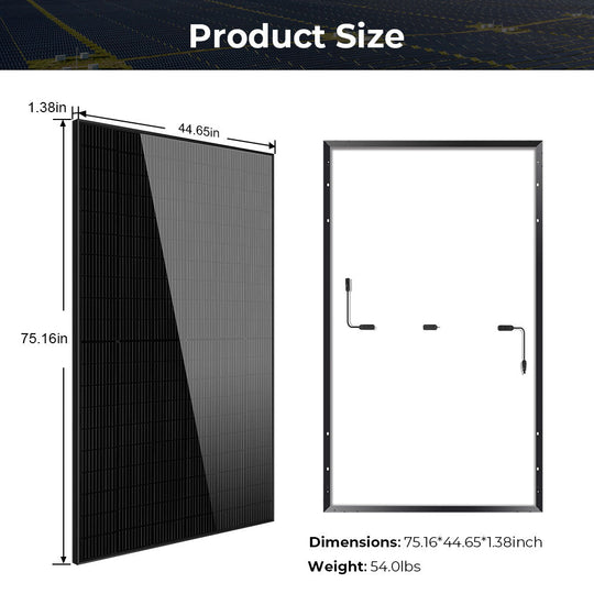 SunGoldPower 500W Mono Solar Panel UL Certified High Efficiency