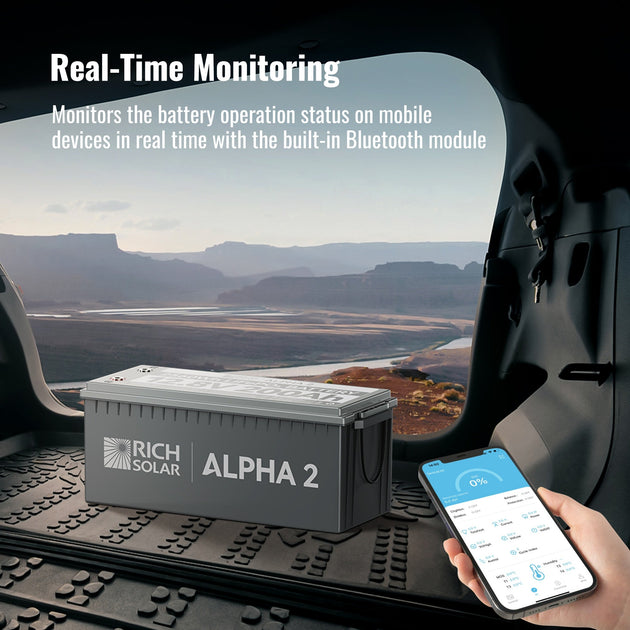 Rich Solar Alpha 2 12V 200Ah LiFePO4 Battery With Bluetooth Heated