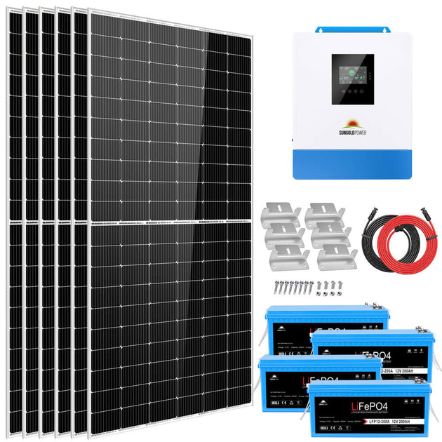 SunGoldPower 5kW Solar Kit With 10kWh Battery 2700W Solar Panels