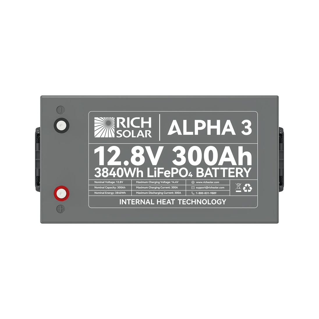 Rich Solar Alpha 3 12V 300Ah LiFePO4 Battery With Bluetooth And Self Heating