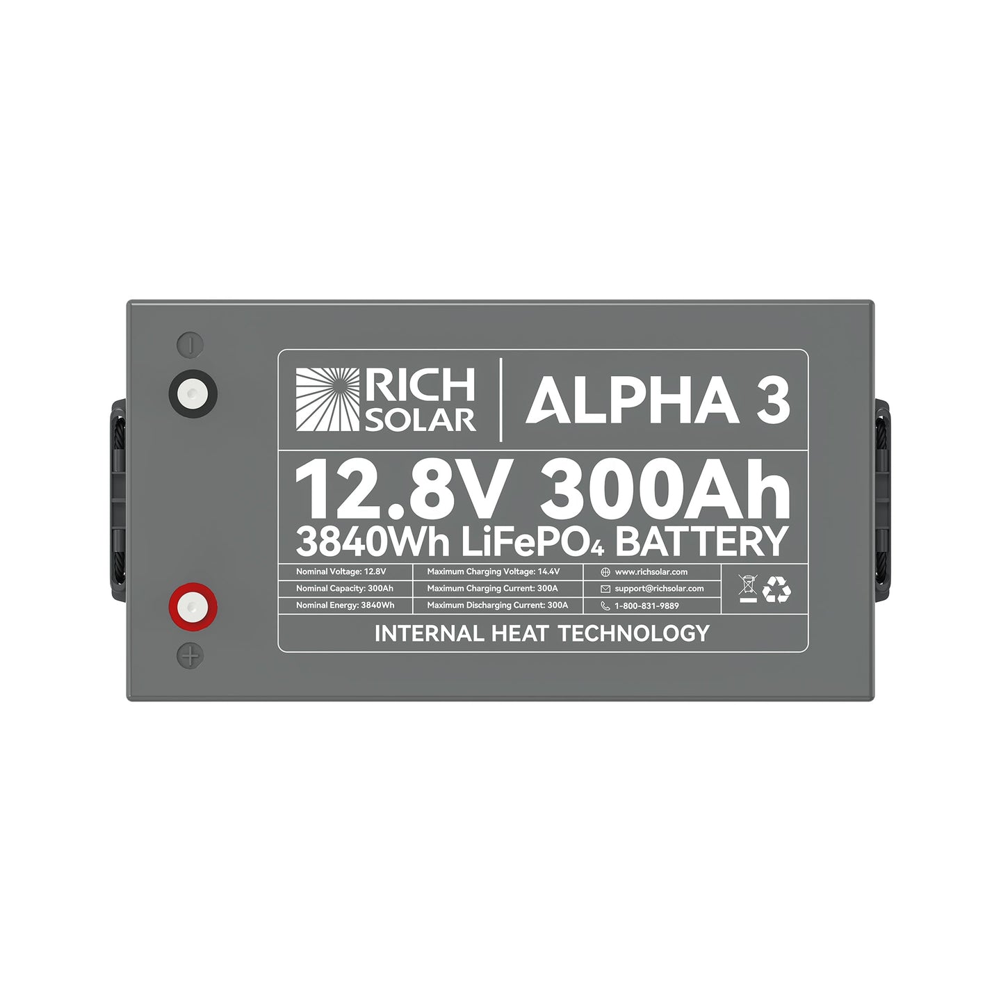 Rich Solar Alpha 3 12V 300Ah LiFePO4 Battery With Bluetooth And Self Heating