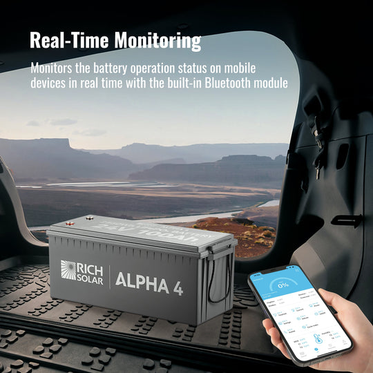 Rich Solar Alpha 4 24V 100Ah LiFePO4 Battery With Bluetooth Heated