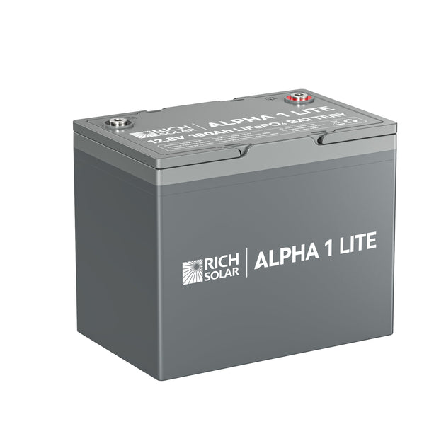Rich Solar Alpha 1 Lite 12V 100Ah LiFePO4 Battery Lightweight 4000 Cycles