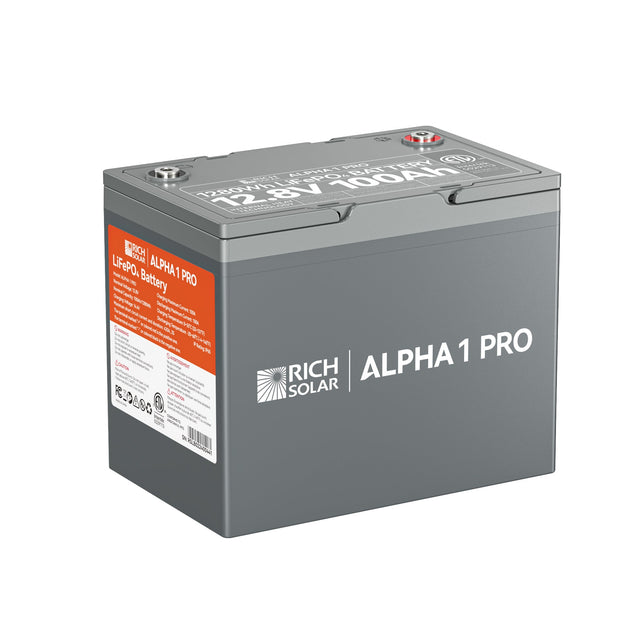 Rich Solar Alpha 1 Pro 12V 100Ah LiFePO4 Battery 10000 Cycles 10 Year Warranty