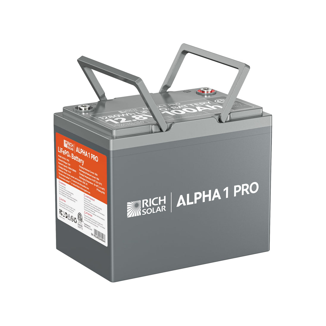 Rich Solar Alpha 1 Pro 12V 100Ah LiFePO4 Battery 10000 Cycles 10 Year Warranty