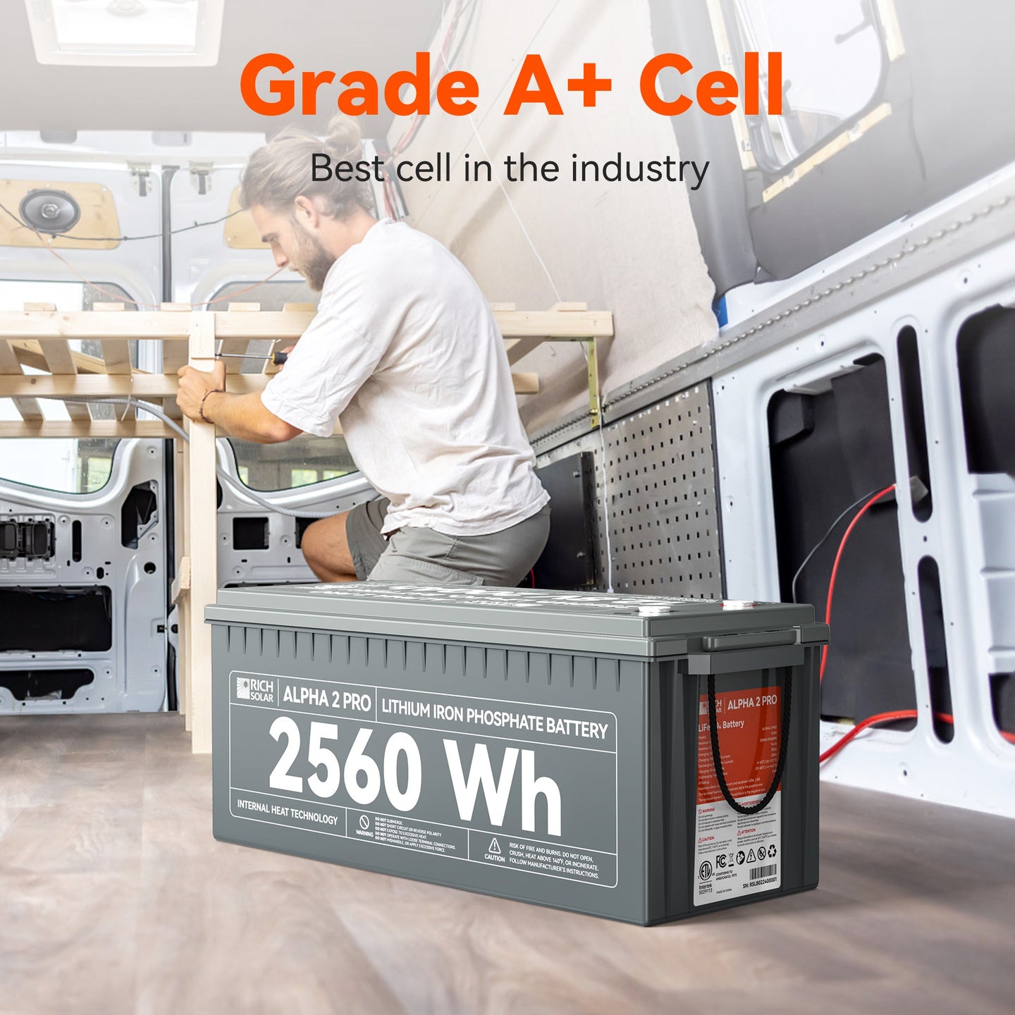 Rich Solar Alpha 2 Pro 12V 200Ah LiFePO4 Battery 7000 Cycles 10 Year Warranty