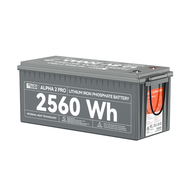 Rich Solar Alpha 2 Pro 12V 200Ah LiFePO4 Battery 7000 Cycles 10 Year Warranty