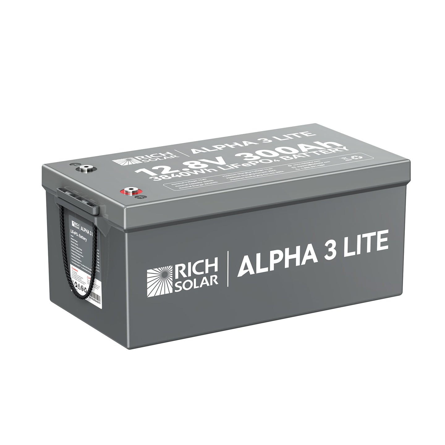 Rich Solar Alpha 3 Lite 12V 300Ah LiFePO4 Battery 4000 Cycles