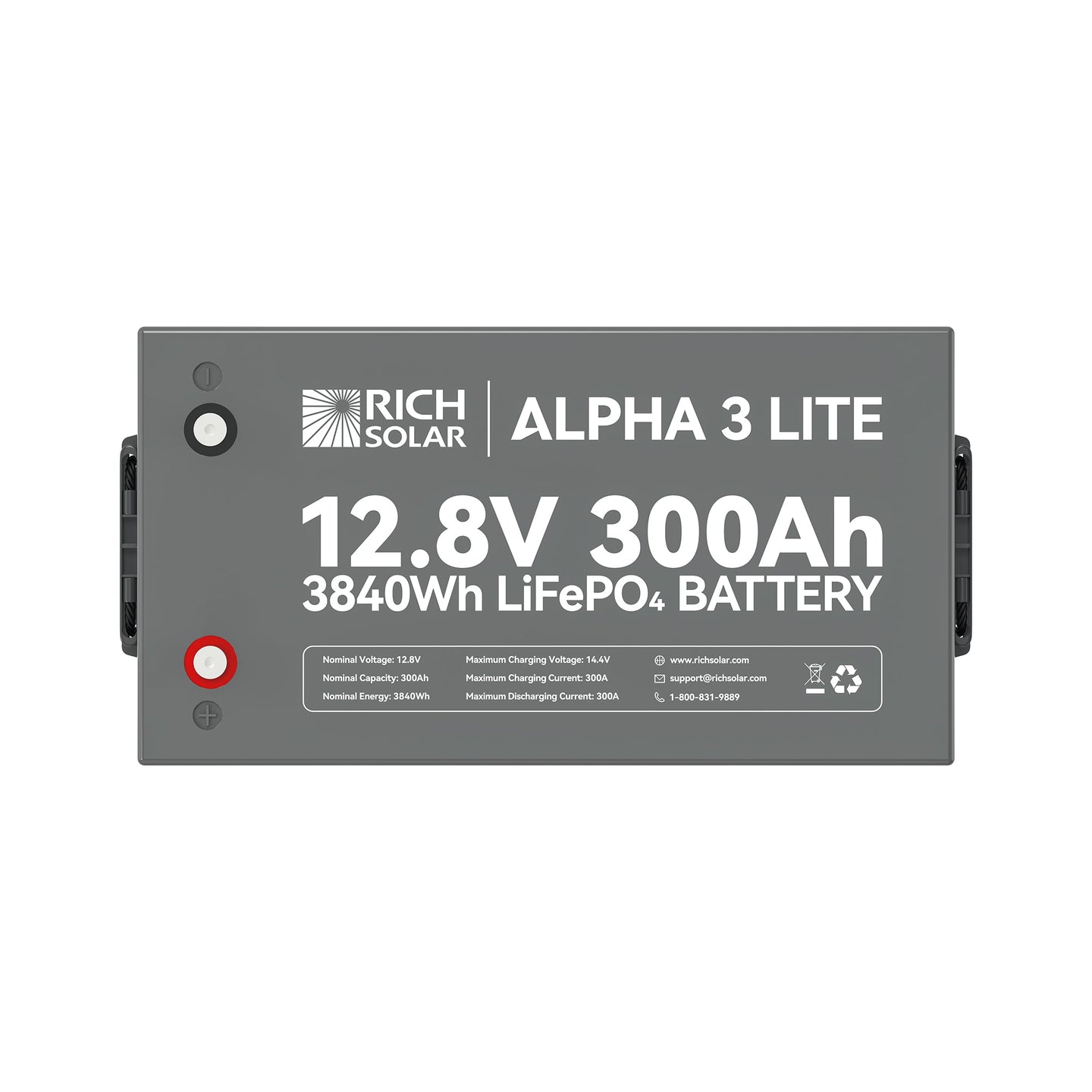 Rich Solar Alpha 3 Lite 12V 300Ah LiFePO4 Battery 4000 Cycles
