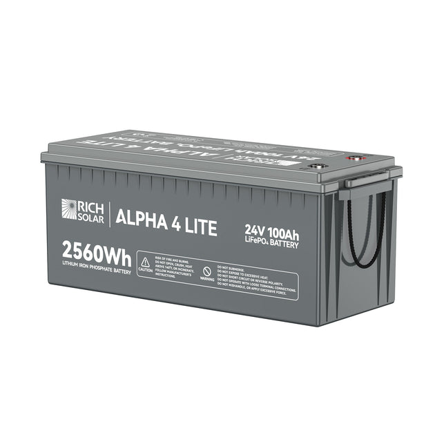 Rich Solar Alpha 4 Lite 24V 100Ah LiFePO4 Battery 4000 Cycles