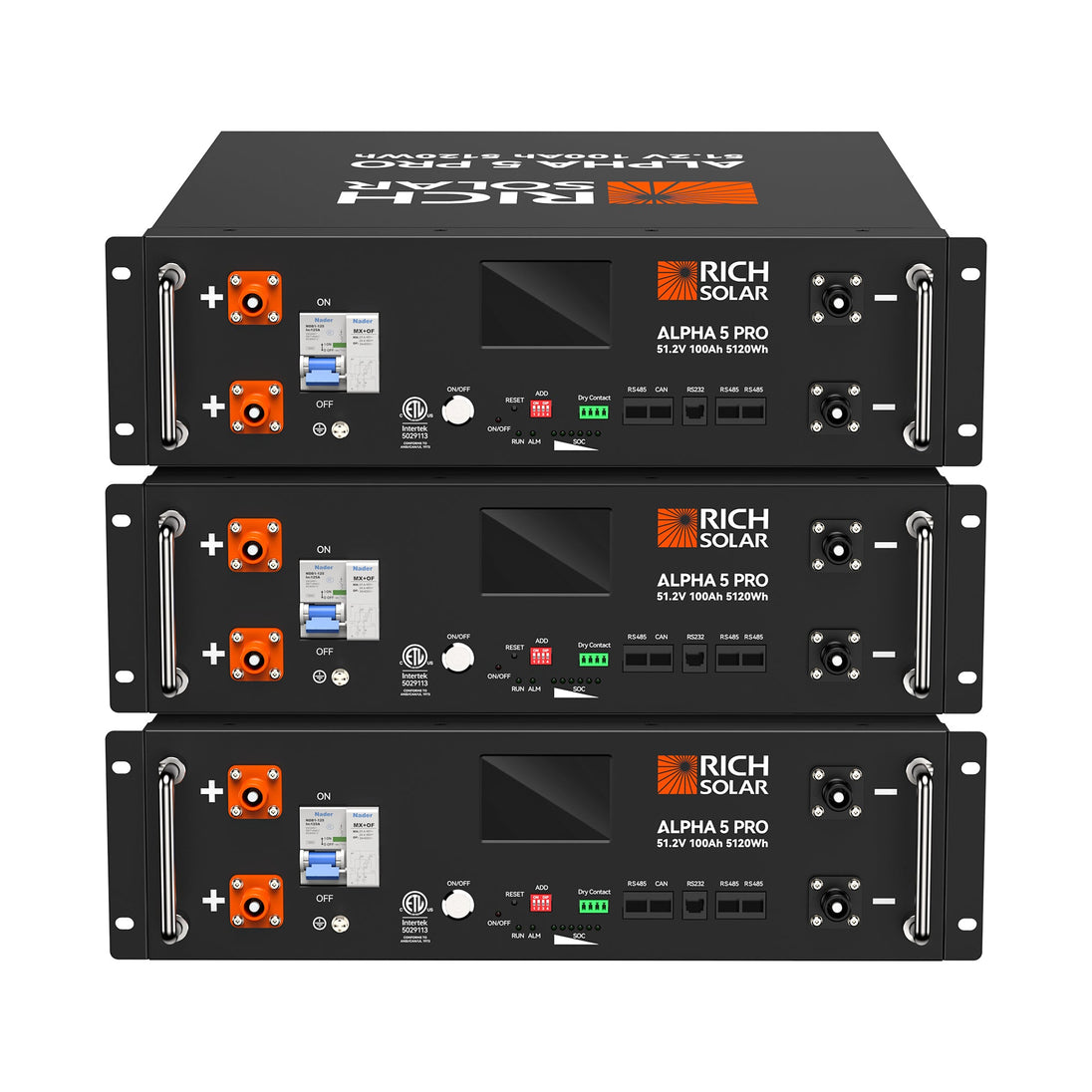 Rich Solar Alpha 5 Pro 100Ah 48V LiFePO4 Battery 7000 Cycles UL Certified