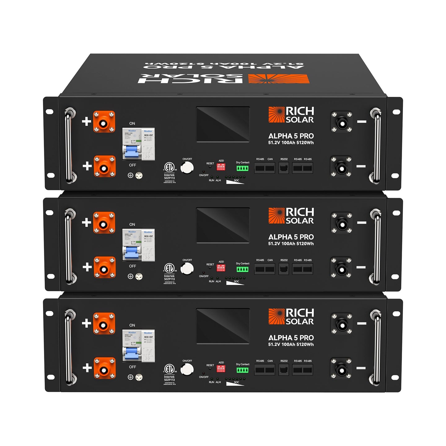 Rich Solar Alpha 5 Pro 100Ah 48V LiFePO4 Battery 7000 Cycles UL Certified