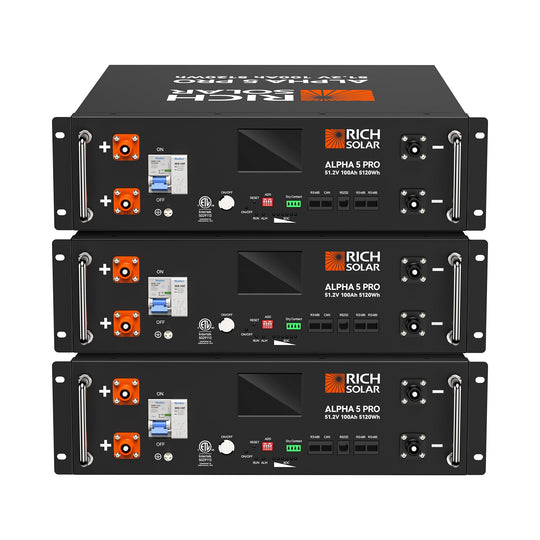 Rich Solar Alpha 5 Pro 100Ah 48V LiFePO4 Battery 7000 Cycles UL Certified