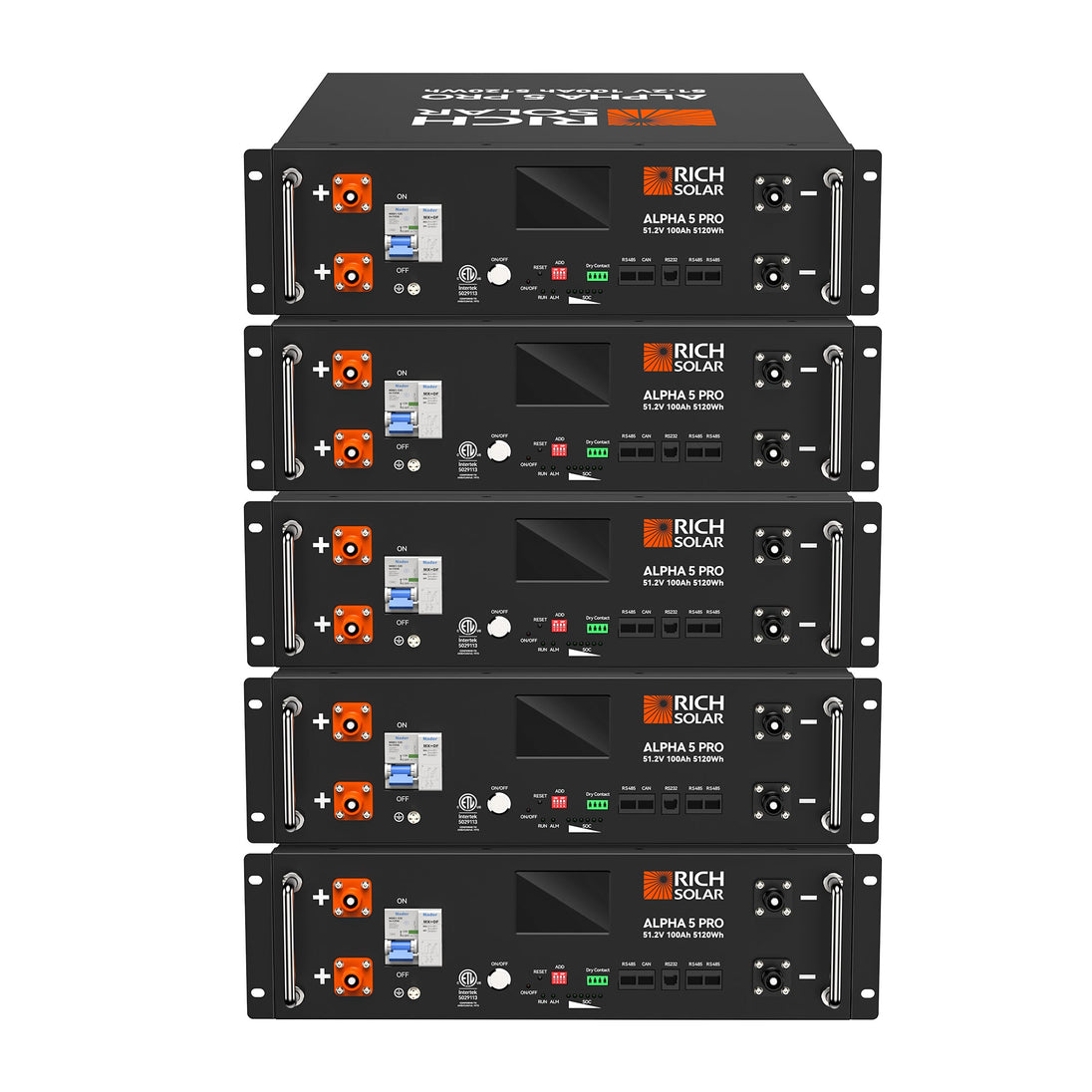 Rich Solar Alpha 5 Pro 100Ah 48V LiFePO4 Battery 7000 Cycles UL Certified