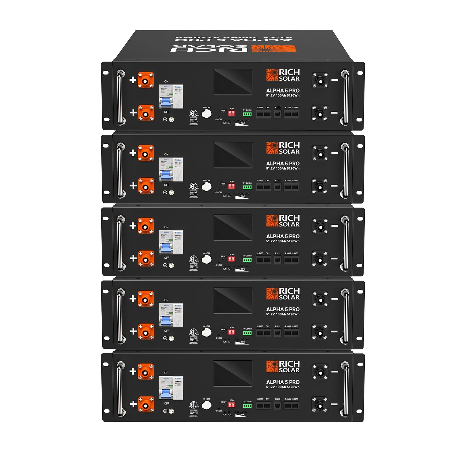 Rich Solar Alpha 5 Pro 100Ah 48V LiFePO4 Battery 7000 Cycles UL Certified