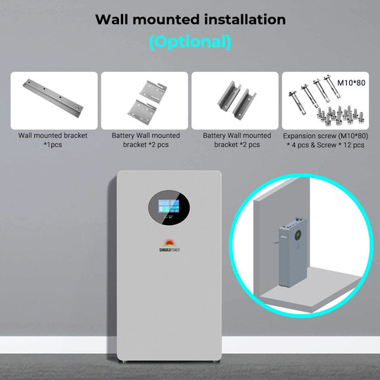 SunGoldPower 10kWh Lithium Battery Powerwall 51.2V 200AH