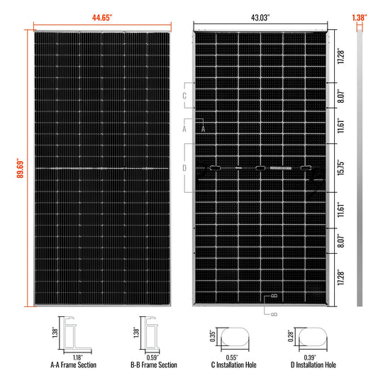 Rich Solar 580W Bifacial Solar Panel High Efficiency 25 Year Warranty