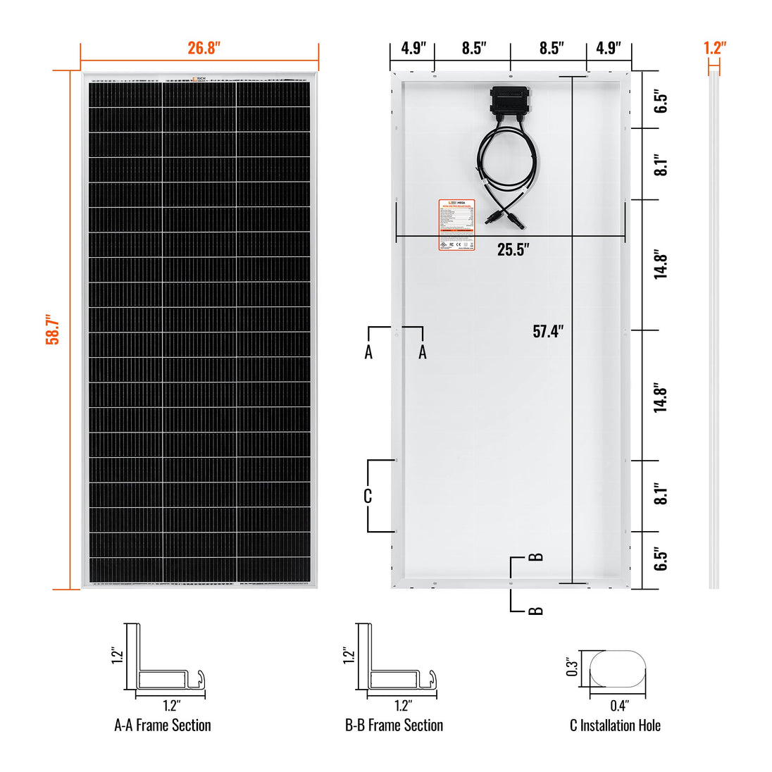 Rich Solar 200W 24V Solar Panel For RVs And Off Grid Use