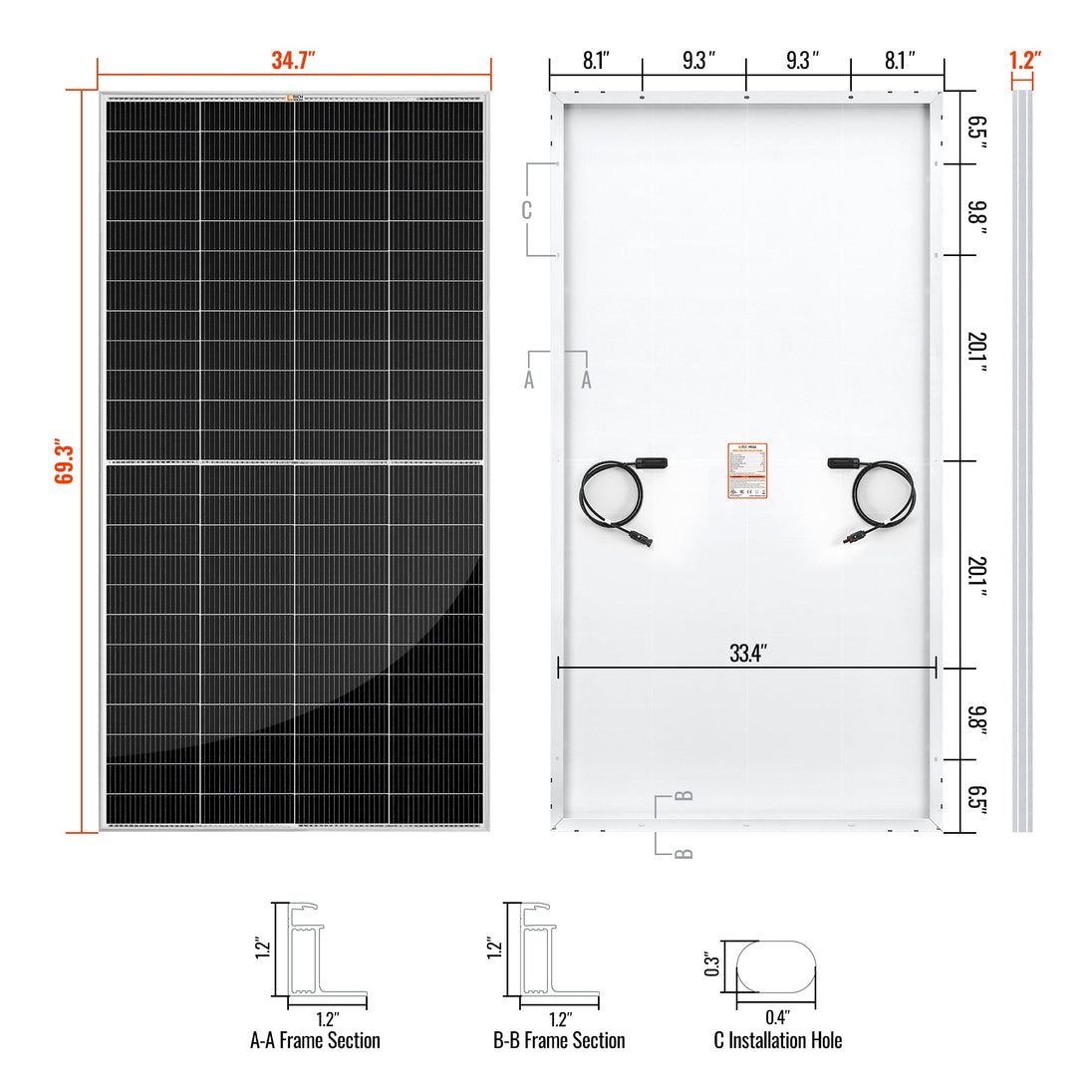 Rich Solar 335W Premium Solar Panel 25 Year Warranty UL Certified
