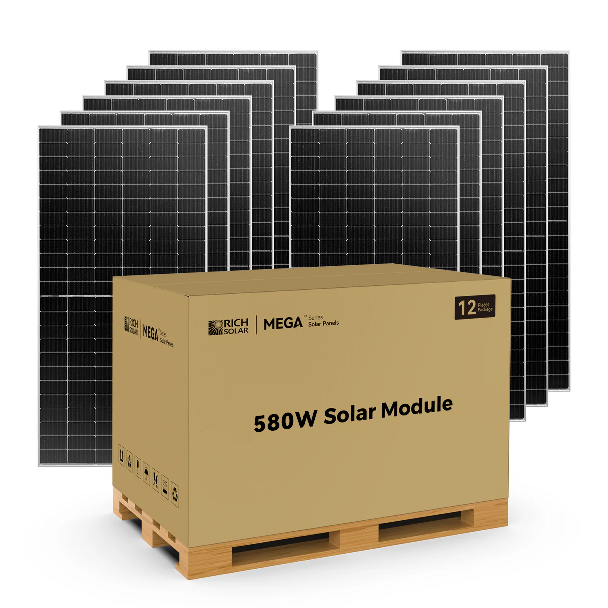 Rich Solar 580W Bifacial Solar Panel High Efficiency 25 Year Warranty