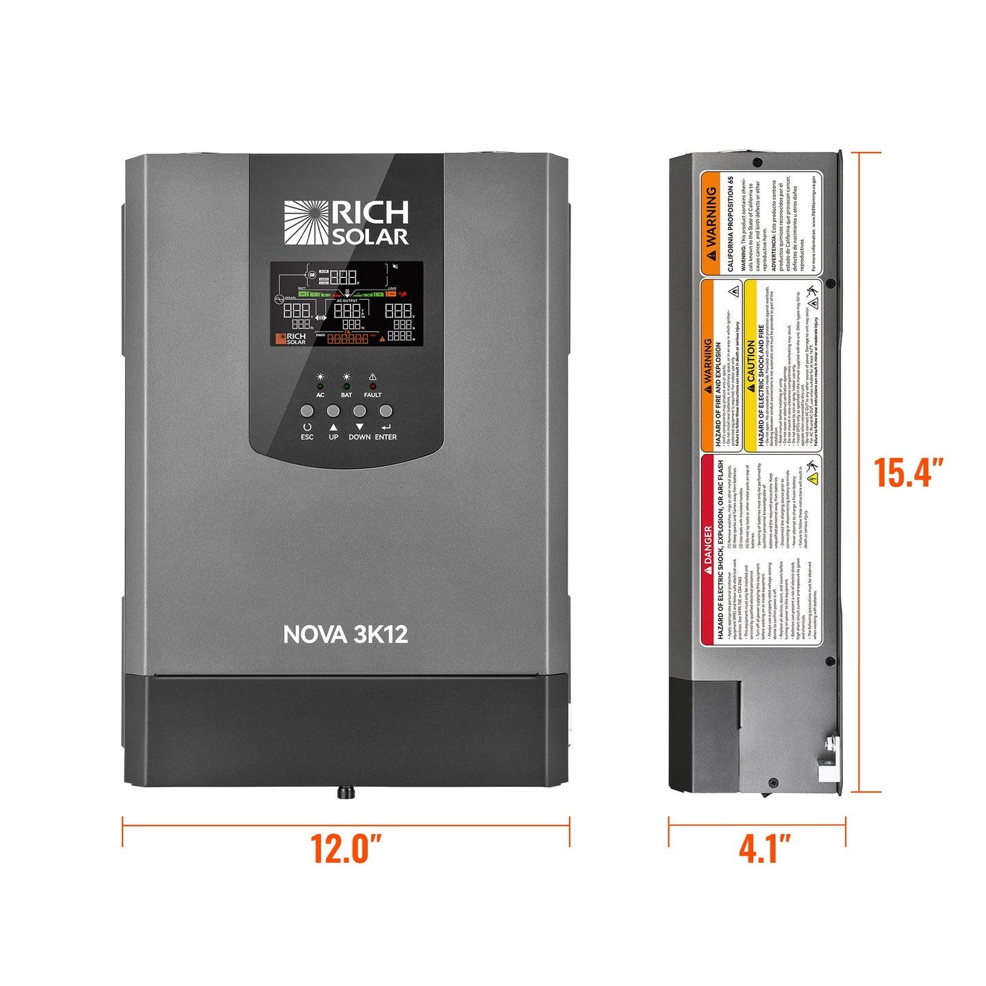 Rich Solar 3000W 12V Pure Sine Wave Inverter UL458 Certified