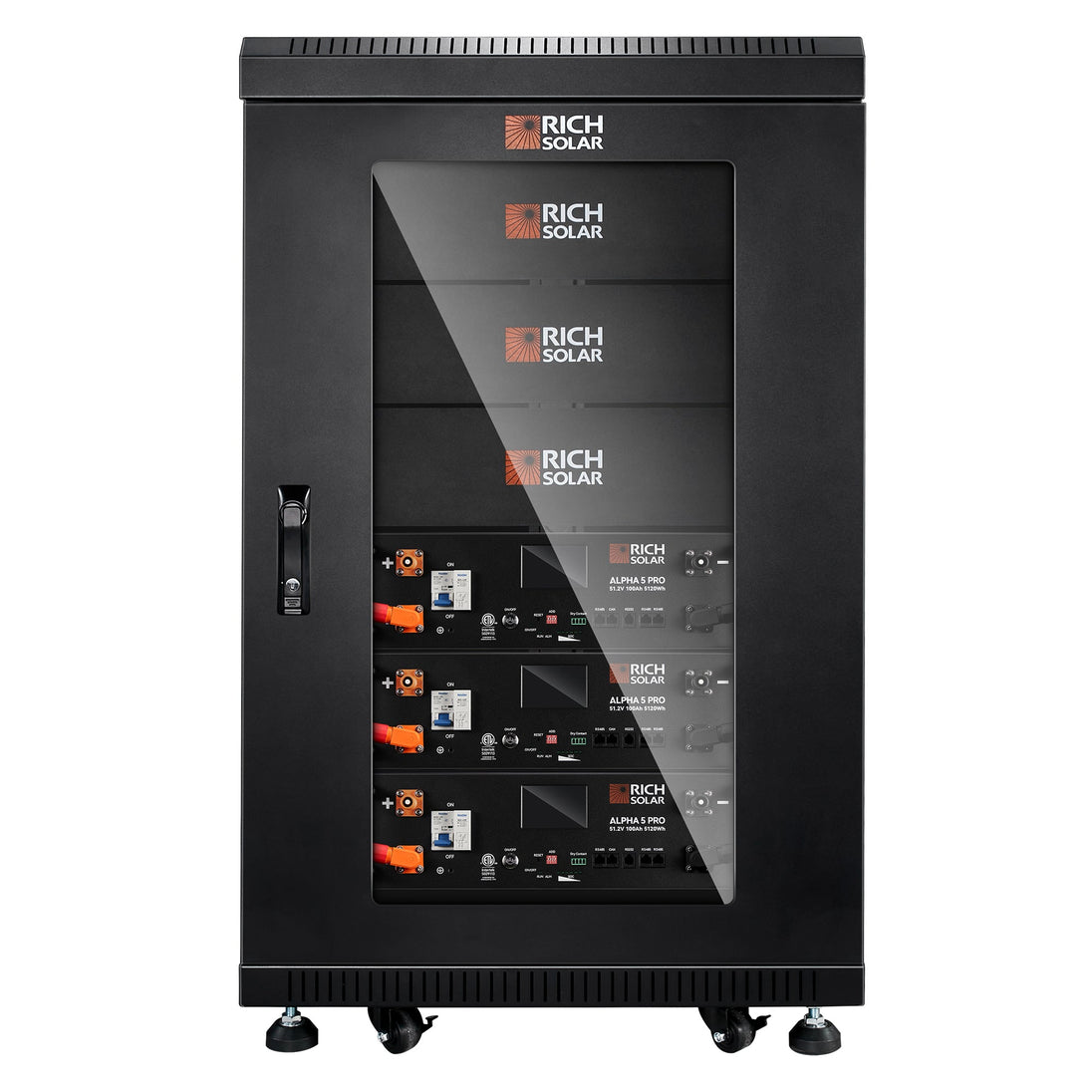 Rich Solar 6 Slot Alpha 5 Pro Server Rack With Wheels Pre Assembled