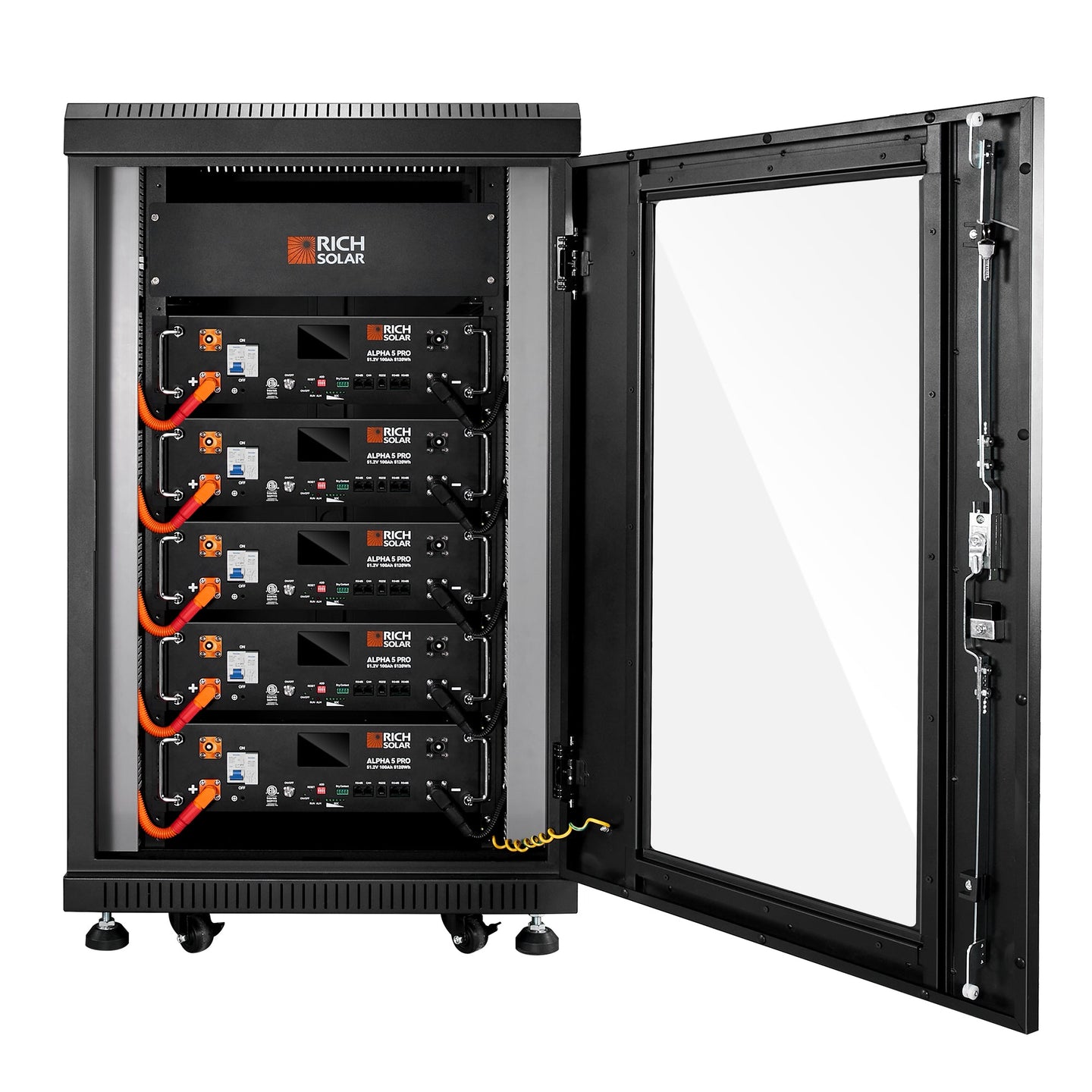 Rich Solar 6 Slot Alpha 5 Pro Server Rack With Wheels Pre Assembled