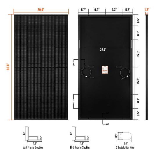 Rich Solar 250W 24V MEGA PRO Solar Panel UL Certified 25 Year Warranty