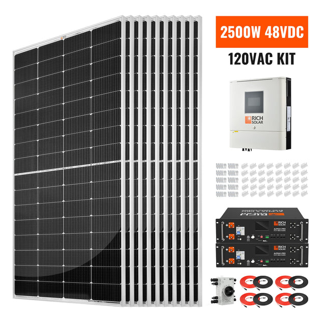 Rich Solar 2500W 48V Complete Solar Power Kit