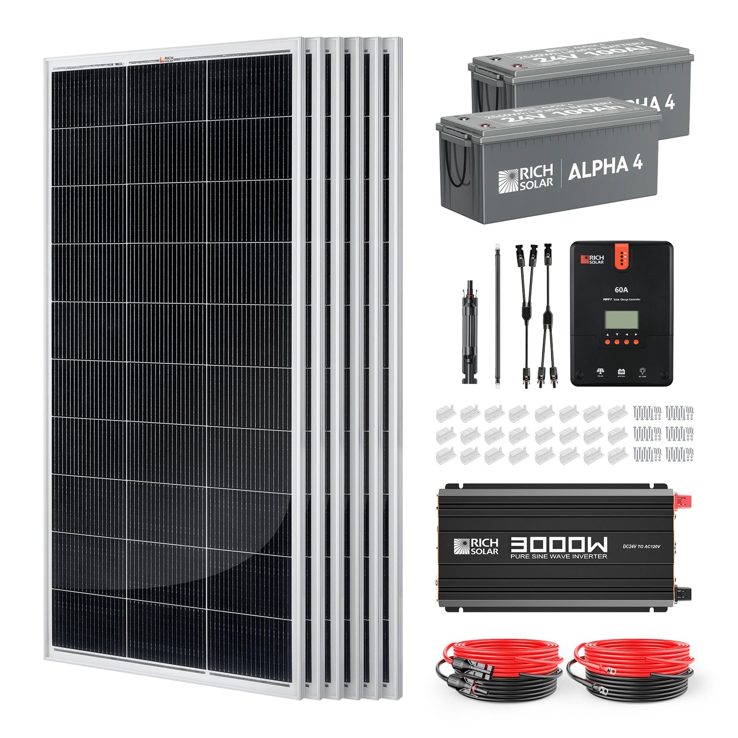 Rich Solar 1200W 24V Off Grid Solar Panel Kit