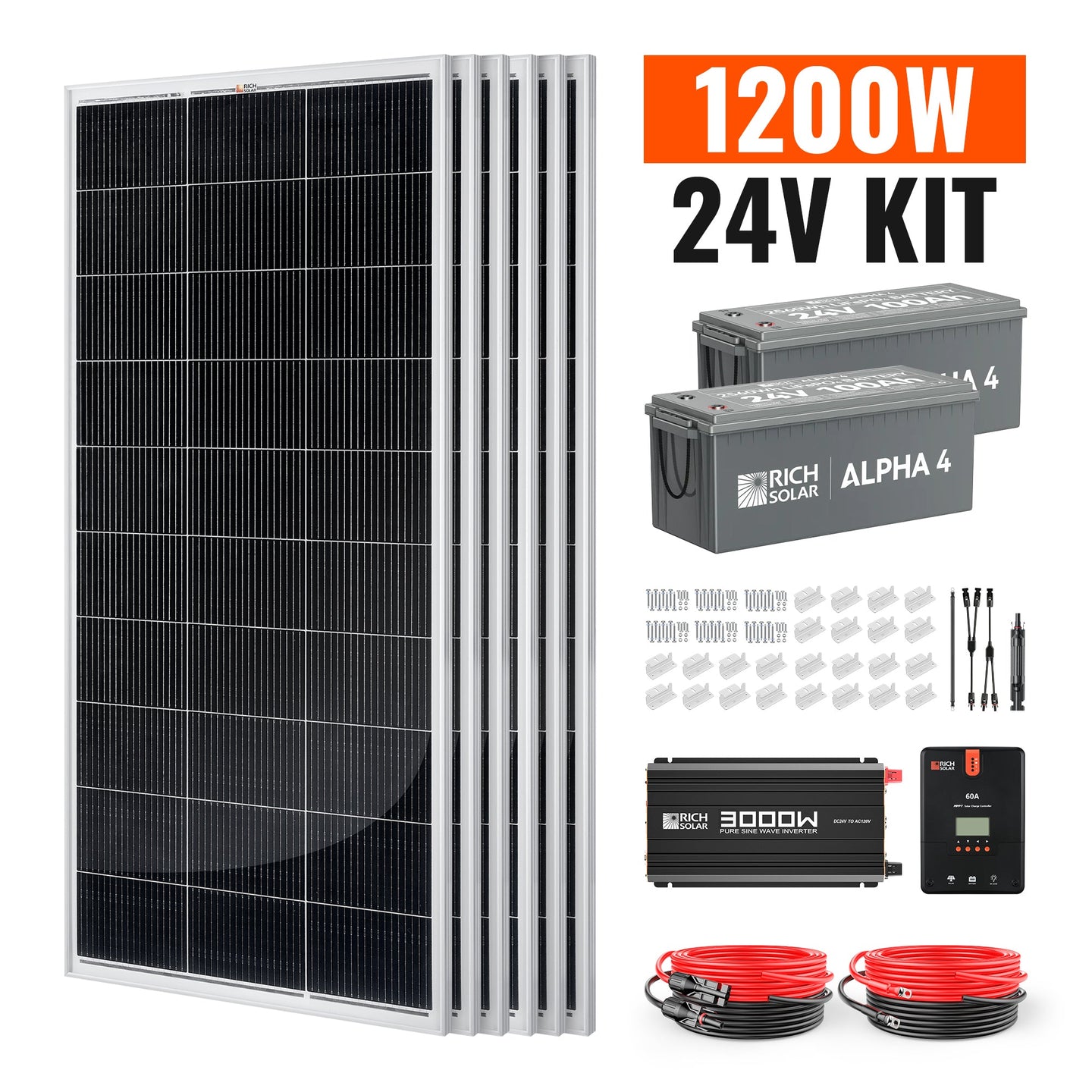 Rich Solar 1200W 24V Off Grid Solar Panel Kit