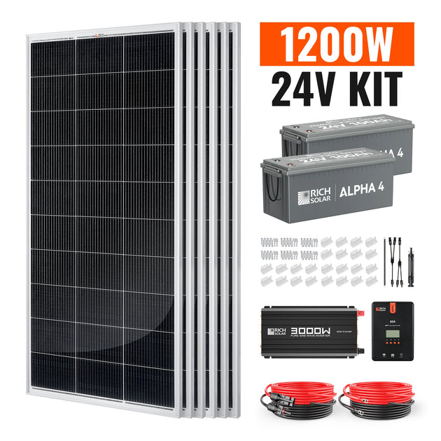 Rich Solar 1200W 24V Off Grid Solar Panel Kit