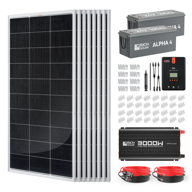 Rich Solar 24V 1600W Complete Solar Kit For Off Grid Power