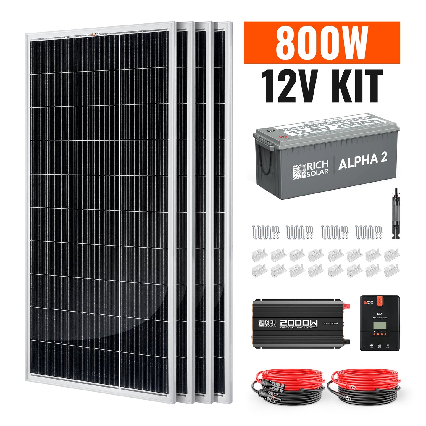 Rich Solar 800W Complete Solar Kit With Charge Controller