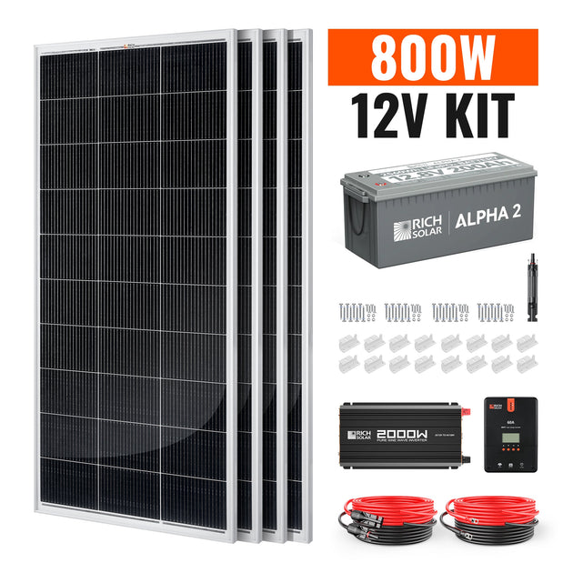 Rich Solar 800W Complete Solar Kit With Charge Controller