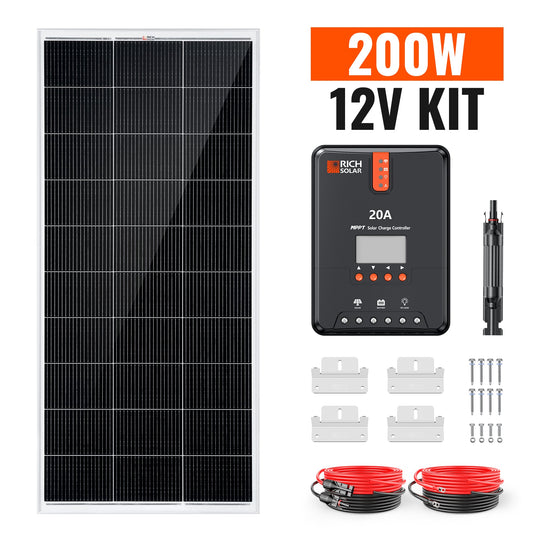 Rich Solar 200W Solar Panel Kit With Charge Controller