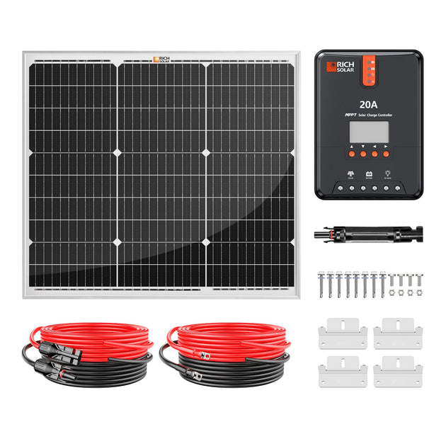 Rich Solar 50W Solar Panel Kit With 20A MPPT Controller
