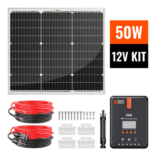 Rich Solar 50W Solar Panel Kit With 20A MPPT Controller