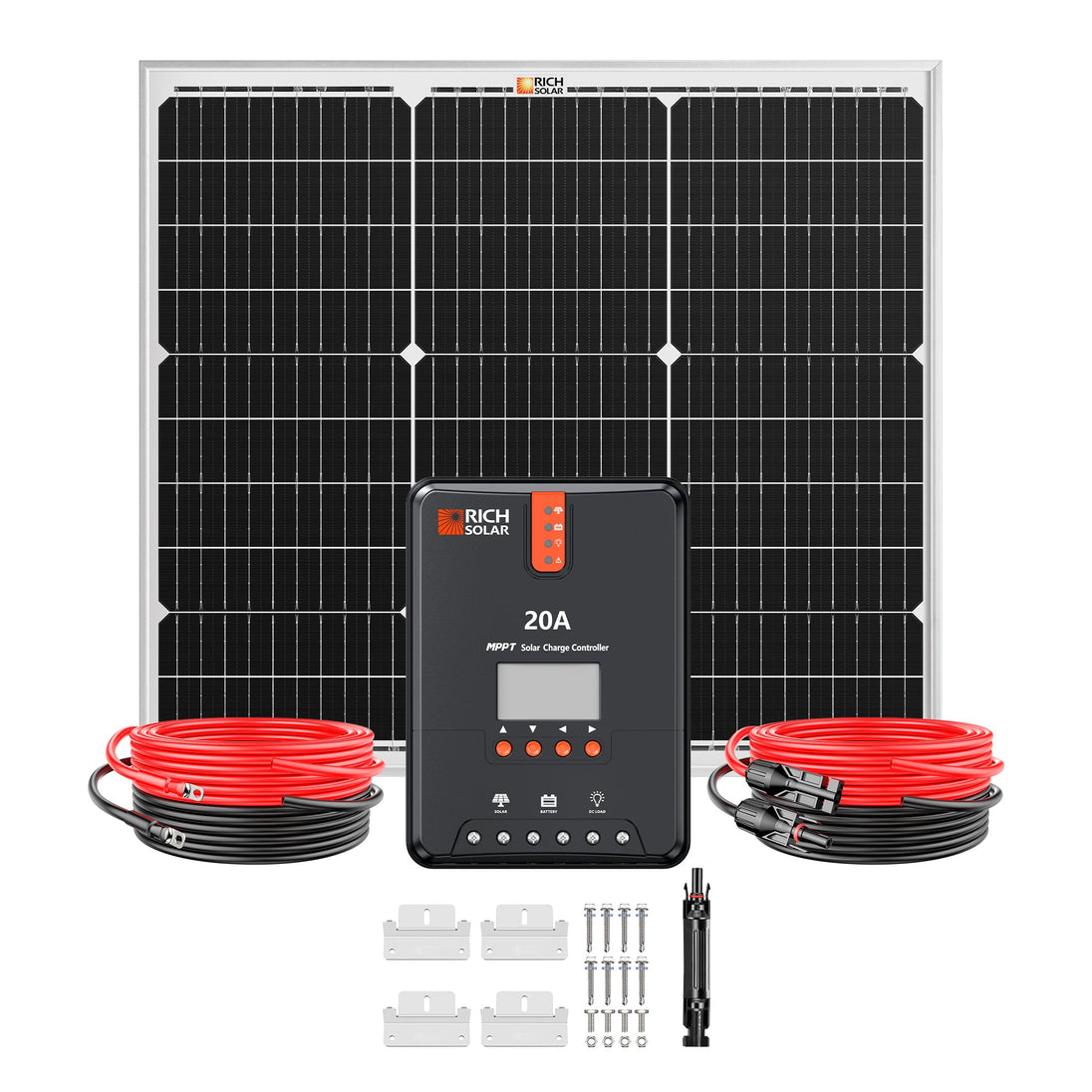 Rich Solar 50W Solar Panel Kit With 20A MPPT Controller