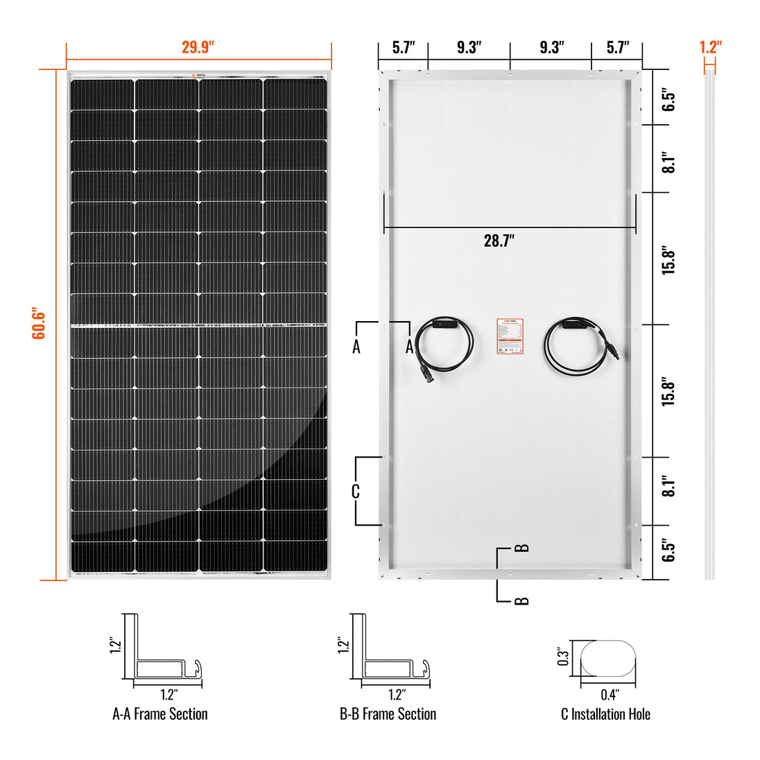 Rich Solar 250 Watt MEGA Solar Panel 12V Off Grid UL Certified