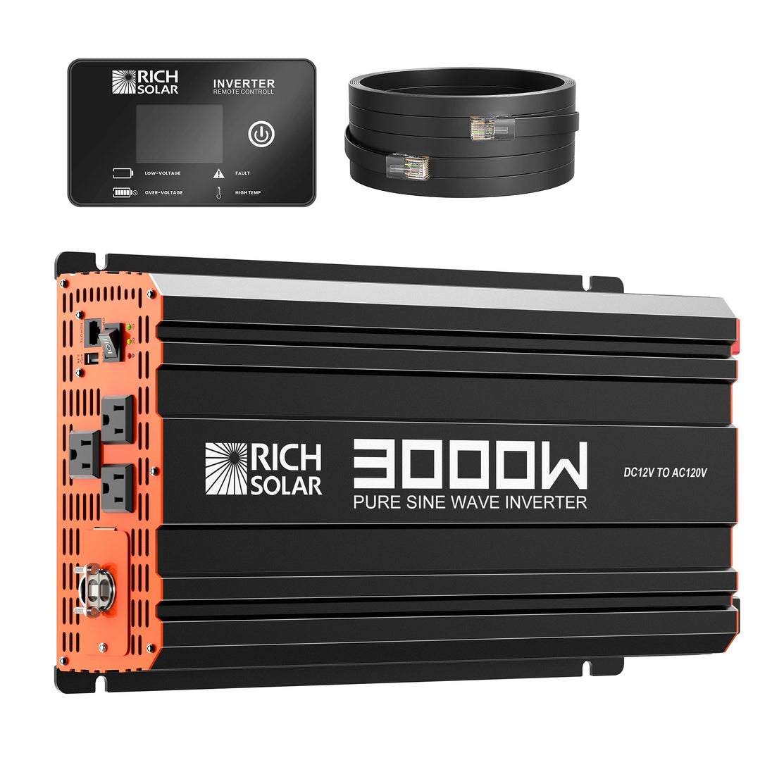 Rich Solar 3000W Pure Sine Wave Inverter 12V Power For RVs Vans Boats