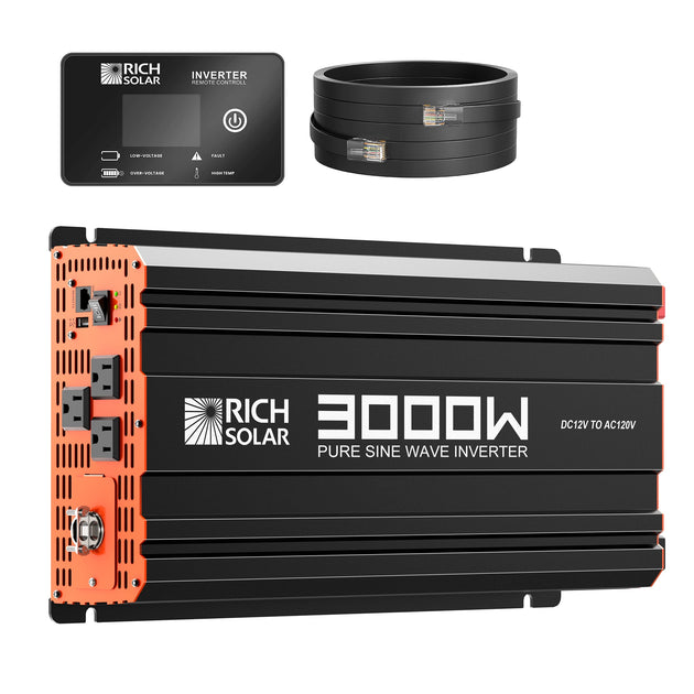 Rich Solar 3000W Pure Sine Wave Inverter 12V Power For RVs Vans Boats