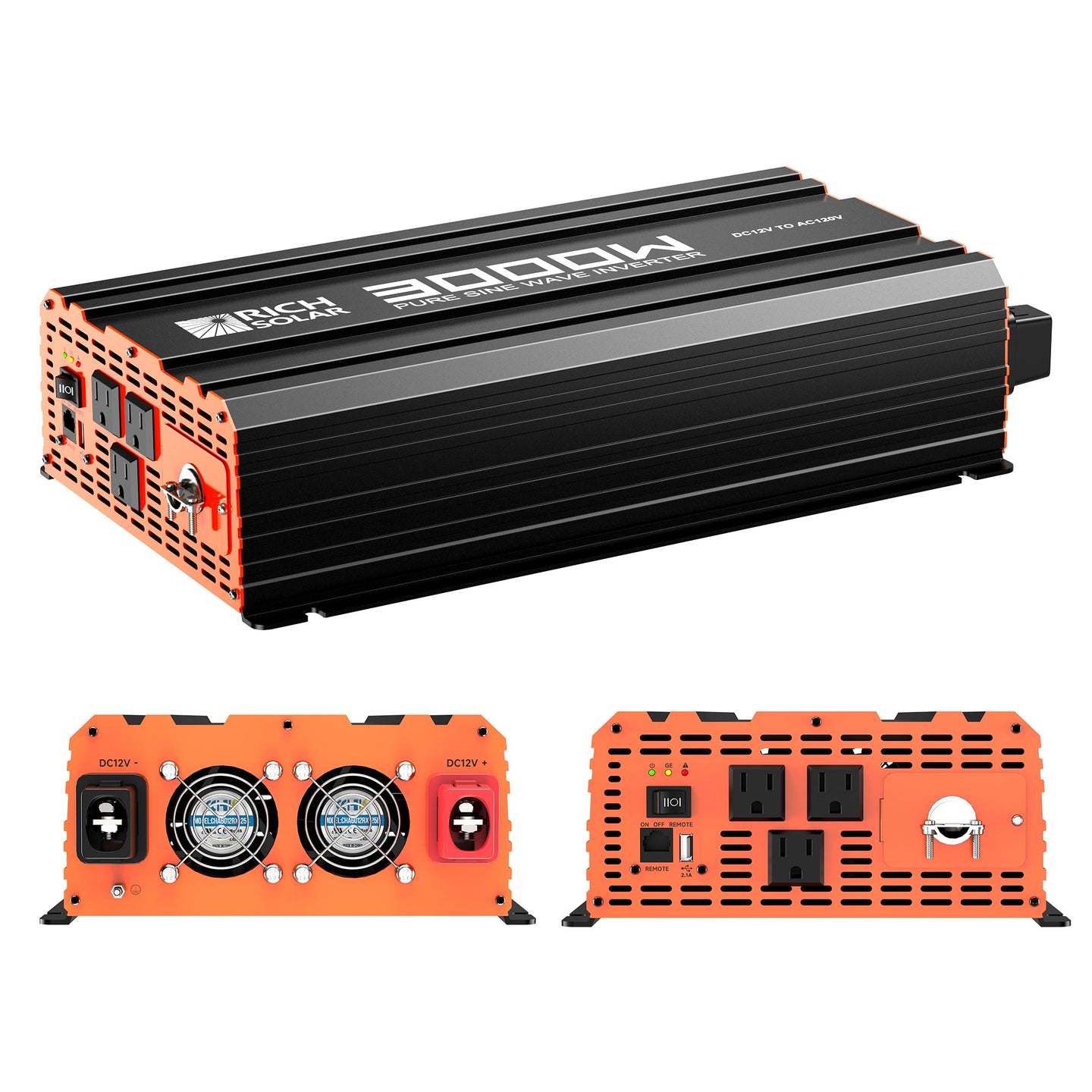 Rich Solar 3000W Pure Sine Wave Inverter 12V Power For RVs Vans Boats