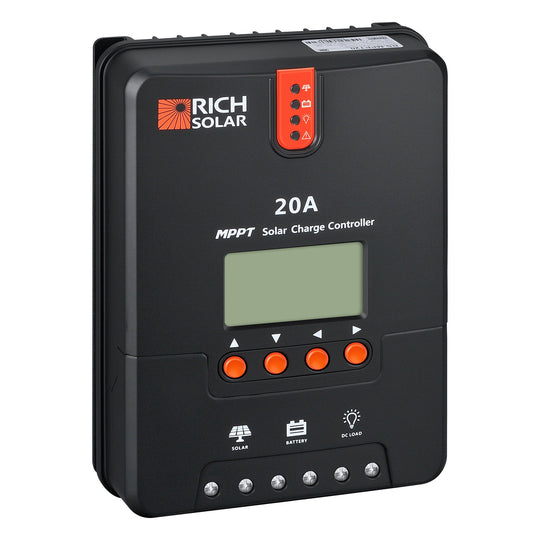 Rich Solar 20A MPPT Solar Charge Controller Efficient Charging