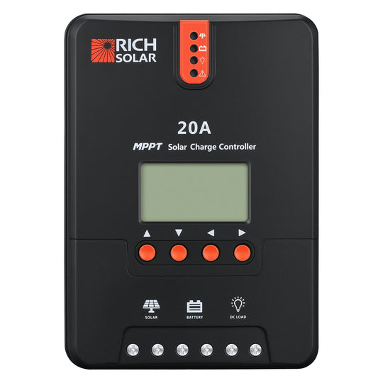 Rich Solar 20A MPPT Solar Charge Controller Efficient Charging